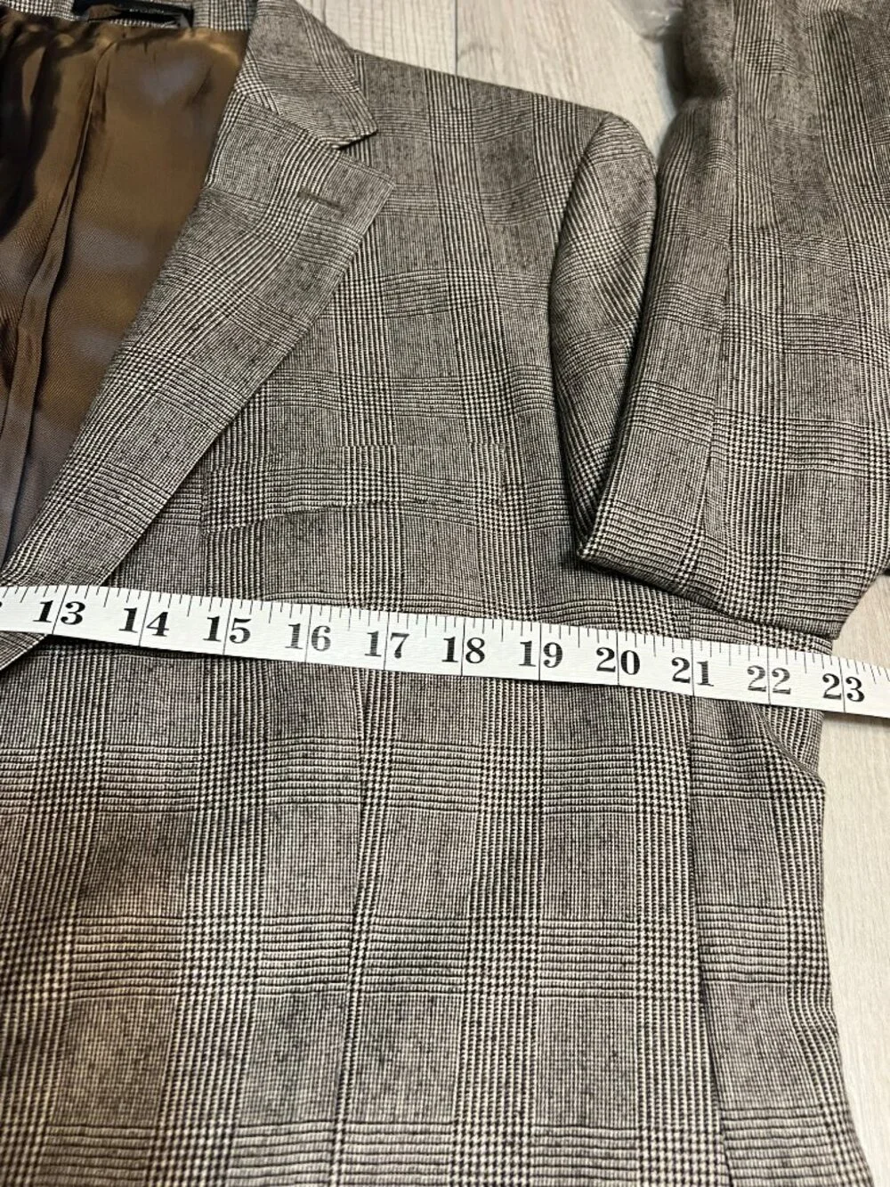NWT Lauren Ralph Lauren 3 Piece Suit 43R 37W Brown Plaid Wool Slim 100% Wool